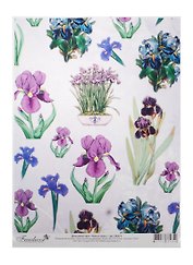 Декупажная карта Нежные ирисы А4 (DK3015) (упаковка)