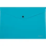 Папка-конверт А4 на кнопке "Matt Vivid" непрозр.пластик, бирюзовый, Erich Krause