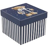 Подарочная коробка «Мишка на синем», маленькая