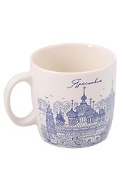 Кружка фарфор маленькая Ярославль (Синяя) (180мл) (060-7-27)