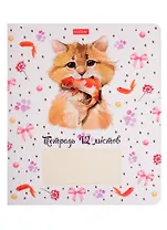 Тетрадь в крупную клетку Hatber, "Милашки", 12 листов, в ассортименте
