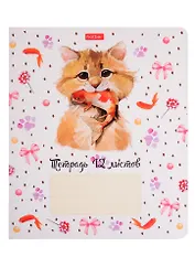 Тетрадь в крупную клетку Hatber, "Милашки", 12 листов, в ассортименте