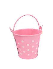 Декоративное изделие из жести ведро в горошек h= 5.5 см (YK6B) светло-розовый