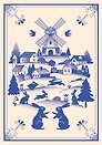 Блокнот Жили-были. Гжель «Зайчики» (формат А5, 144 стр., блинтовое тиснение, тонированный блок)