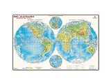Мир Физическая карта Полушария (1:34 млн) (158,643) (капс., гл.) (рулон)