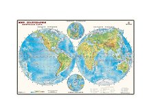 Мир Физическая карта Полушария (1:34 млн) (158,643) (капс., гл.) (рулон)