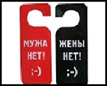 Табличка на дверь  Жены нет 20*8,5*0,2 см, пластик 488677
