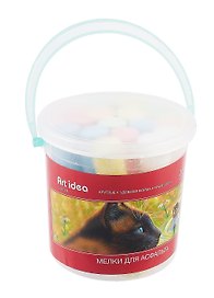 Мелки цветные 6 цветов 16 штук круглые асфальтные, ведерко, Art idea