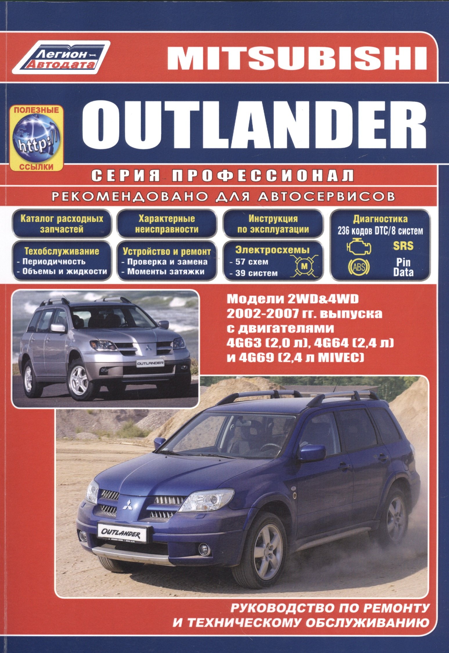 

Mitsubishi Outlander. Модели 2WD&4WD 2002-2007 гг. Руководство по ремонту и техническому обслуживанию