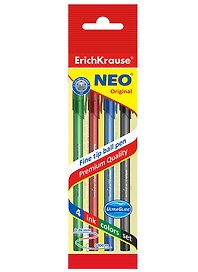 Ручки шариковые Erich Krause, Neo Original, 4 цвета