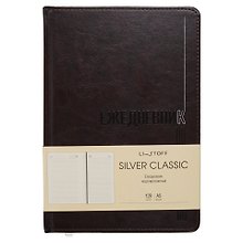 Ежедневник недатированный «Silver classic» А5, коричневый, 128 листов, экокожа, Listoff