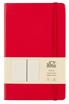 Книга для записей А5 96л кл. "Joy Book. Очень красный" иск.кожа, тонир.блок, скругл.углы, ляссе, резинка, карман на задн.форзаце