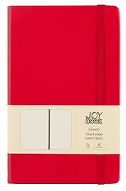 Книга для записей А5 96л кл. "Joy Book. Очень красный" иск.кожа, тонир.блок, скругл.углы, ляссе, резинка, карман на задн.форзаце