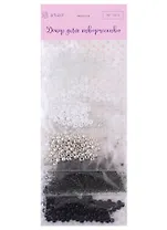 Бисер круглый "Чёрный, белый и серебро" 5 цветов х 10 грамм