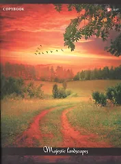 Тетрадь в клетку Listoff, "Пейзаж", А4, 80 листов, в ассортименте