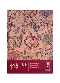 Скетчбук А5 100л "Angry cat" белый, 100 г/м2, твердый переплет