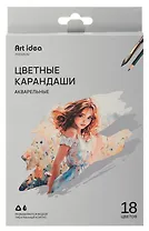 Карандаши цветные 18 цветов акварельные, Art idea