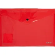 Папка-конверт А4 на кнопке "Diagonal Classic" непрозрачн.пластик, красный, Erich Krause