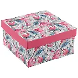 Подарочная коробка «Цветы и перья» средняя