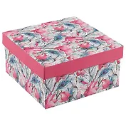 Подарочная коробка «Цветы и перья» средняя