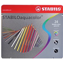 Акварельные Карандаши 24цв. акварельные Stabilo AQUACOLOR 24ЦВ, в метал. коробке