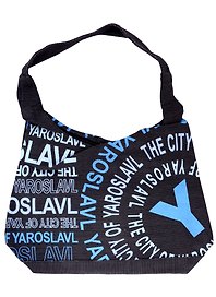 Сумка YAROSLAVL (кругл.строки,син.стр. цв.черный) (текстиль)