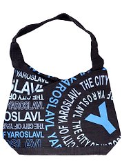 Сумка YAROSLAVL (кругл.строки,син.стр. цв.черный) (текстиль)