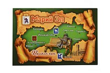 Магнит металл свиток Карта Марий Эл (Йошкар-Ола) (02-118K6)