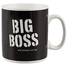 Кружка керамическая "Big boss", черная, 750 мл