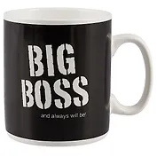 Кружка керамическая "Big boss", черная, 750 мл