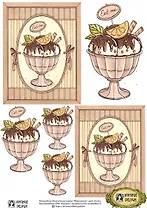 Декупажная карта переводная Мороженое (D-023) (упаковка)