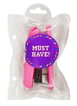 Степлер №24/6 пластиковый, розовый, блистер, MUST HAVE!