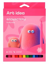 Фломастеры 12цв "Fluffy Kids", к/к, подвес, Art idea