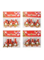 Набор прищепок Новый год (Варежка/Шар/Елка/Олень) (в ассорт.) (3шт.) (3+) (упаковка)