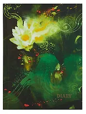 Ежедневник недат. А6 128л "Пруд с лилиями" 7БЦ, с поролоном, ламинация soft touch, тиснение фольгой,  офсет