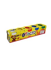 Тесто для лепки с формочками (ID75P5/32300) (5цв.(син.+желт.+красн.+зел.+бел.) х 75гр.) (4+) (упаковка)