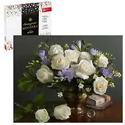 Набор для творчества. Алмазная мозаика на подрамнике "Букет и книги", 40 х 50 см