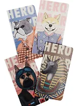 Записная книжка А6+ 24л кл. 90*170мм "World hero" сшивка, ассорти, Languo