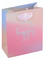 Пакет А6 11,5*14,5*6 "Праздничный градиент" жен., бум., тиснение, тег