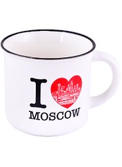 Кружка Москва I love Moscow 350мл фарфор матовая прямая (065-8-19-IL)