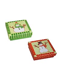 Коробка подарочная "Новый год. Снеговик" 10*10*3,2см, картон, Вейксинг