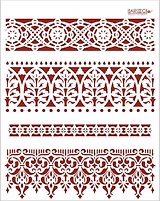 Трафарет пластиковый многоразовый Кружевные бордюры (20х25) (К-08)