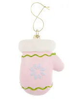 Новогоднее подвесное украшение Варежка розовая (пластик) (ПВХ бокс) (9см) (12-09305-N2)