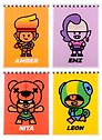 Блокнот А6 40 листов, нелинованный, "Leon, Amber, Emz, Nita, Frank" спираль, Brawl Stars