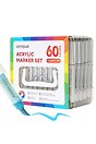 Маркеры акриловые 60цв "Lite" (кисть, жидк.чернила)  (Languo)
