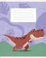 Тетрадь в клетку Listoff, "Динозаврики", 12 листов, в ассортименте