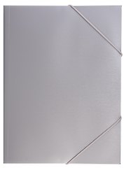 Папка на резинке А4 "Satin", серебрянная