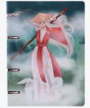 Тетрадь на кольцах в клетку Listoff, "Девушка в кимоно (Эксклюзив)", 100 листов