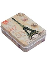 Шкатулка Эйфелева башня с печатями  (9х7х3) (металл) (12-21695-Paris)