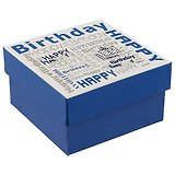 Подарочная коробка «Happy birthday», синяя, маленькая